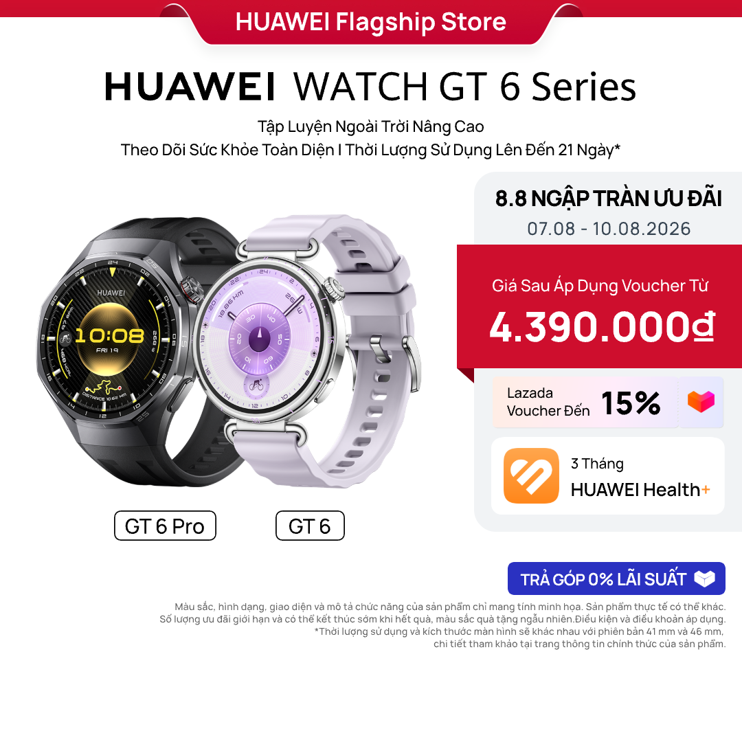 Đồng Hồ Thông Minh HUAWEI WATCH GT6 Series | Tập Luyện Nâng Cao | Theo Dõi Sức Khỏe