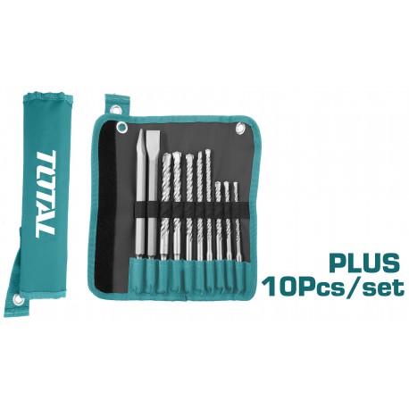 Bộ 10 mũi khoan gài và mũi đục total tacsd19101