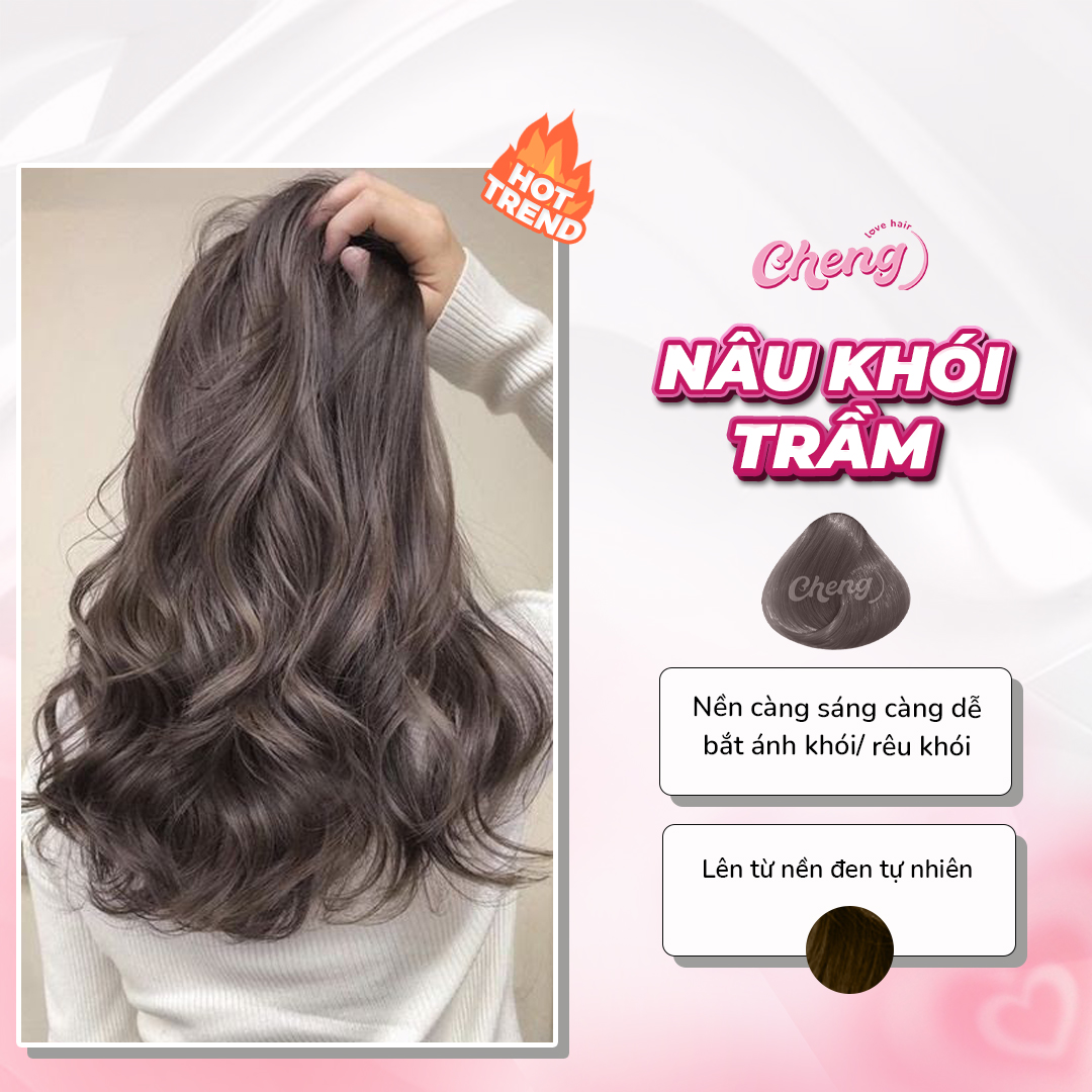 HOÀN TIỀN 15% - Thuốc Nhuộm Tóc Màu NÂU KHÓI TRẦM Không Tẩy| Chenglovehair Chenglovehairs