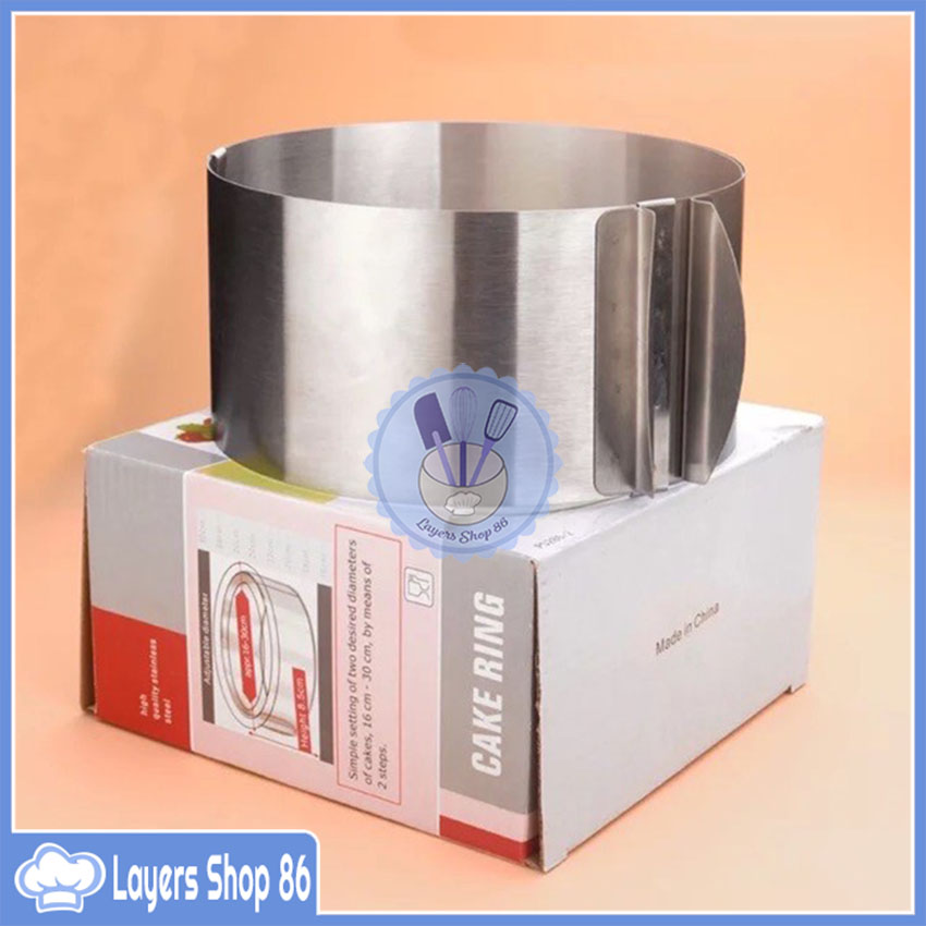 Khuôn Ring Mousse Tròn Thay Đổi Kích Thước - 023, Khuôn ring mouse tròn thay đổi kích thước 16-30cm tặng kèm hộp đựng - DC012