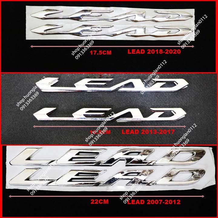 Tem xe máy Honda Lead chữ nổi giá 2 cái