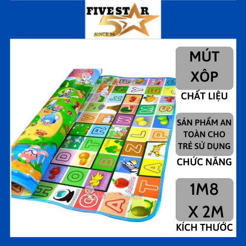 Thảm xốp Maboshi 1m8 x2m , 2 mặt cho bé vui chơi thỏa thích