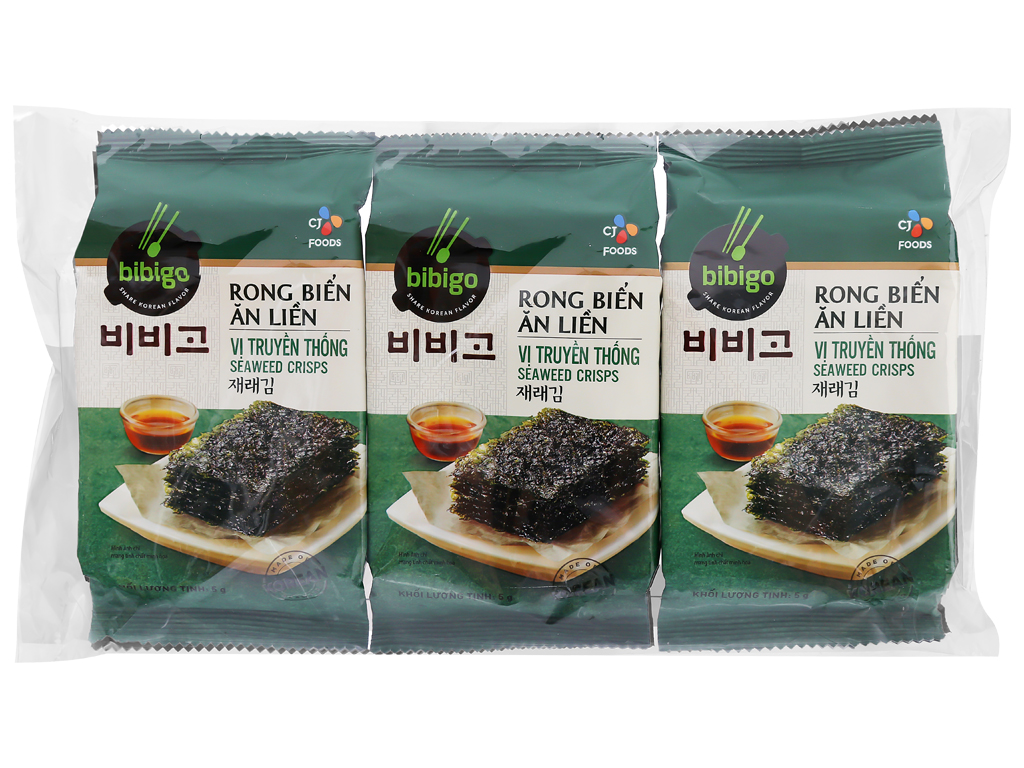 TÚI 3 GÓI RONG BIỂN ĂN LIỀN BIBIGO HÀN QUỐC