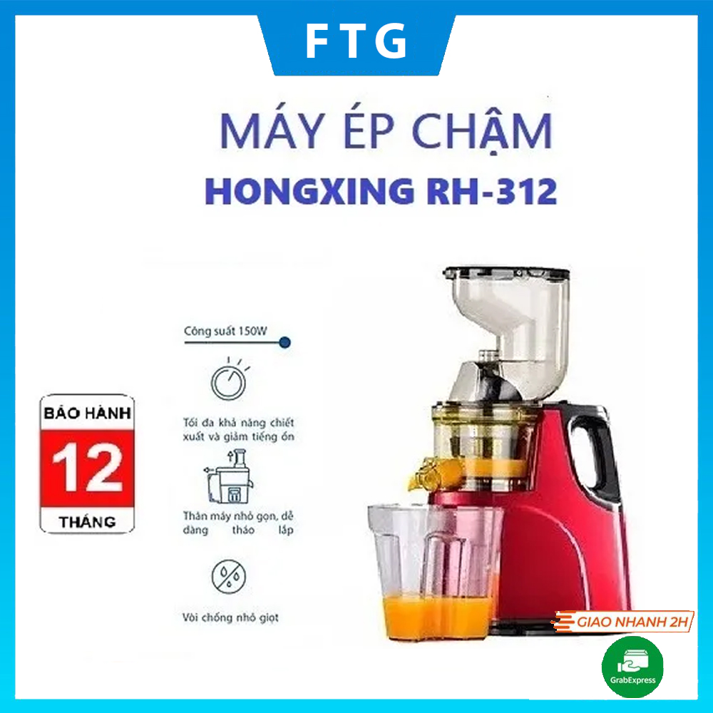 Máy ép chậm hongxin rh312 - máy ép chậm trái cây cổ bình to, tặng kèm 2 cốc đựng + bàn chải vệ sinh máy - bh 2 năm