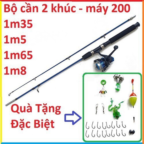can cau may Shimano 2 Khúc Đặc, Bộ Cần Câu Cá Lure Giá Rẻ , Và Máy YF200 Tặng Kèm Bọ Phụ Kiện Hót Như Hình , Tải Cá 7kg đến 9kg
