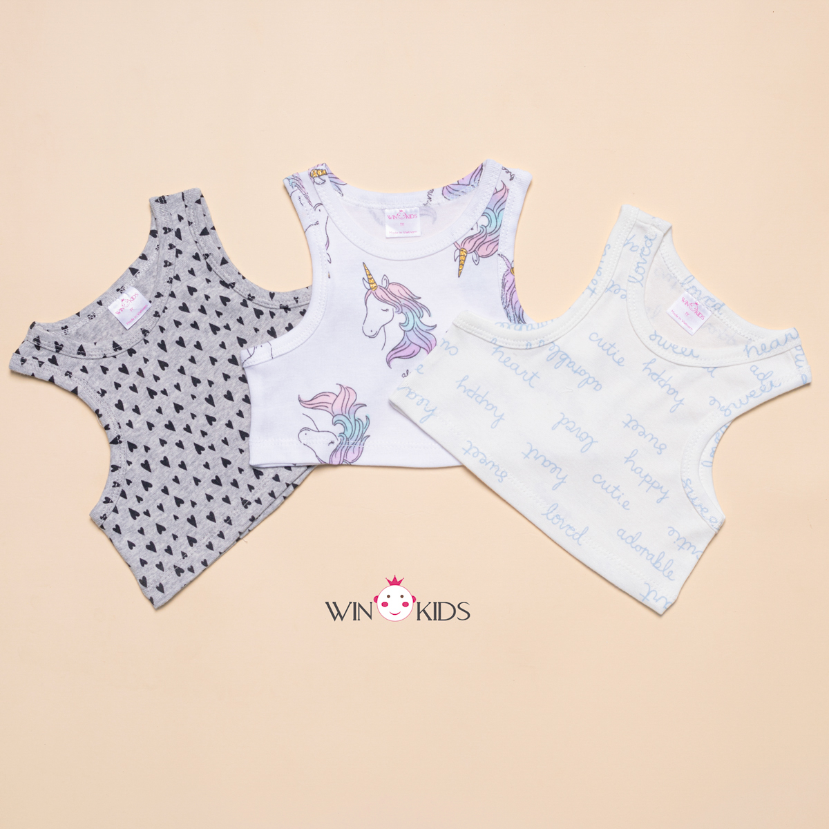 Áo thun ba lỗ croptop bé gái 10-40kg Thời trang trẻ em WINKIDS chuyên quần áo cho bé
