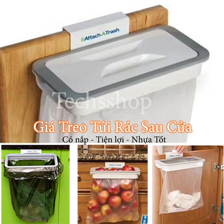 Thùng rác nhà bếp treo cửa tủ Attach A Trash - Khay đựng túi rác tiện lợi - Túi đựng rác - Giá treo túi đựng rác - Thùng đựng rác - Dụng cụ nhà bếp - Hộp đựng rác treo