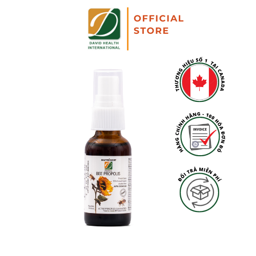 Xịt họng Keo ong David Health Canada hỗ trợ giảm ho, tăng sức đề kháng