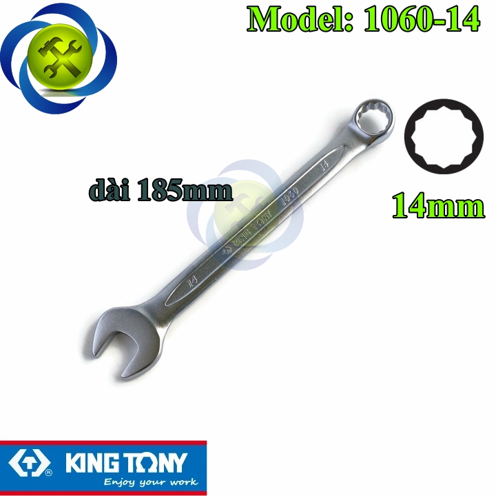 Cờ lê vòng miệng 14mm kingtony 1060-14 dài 185mm