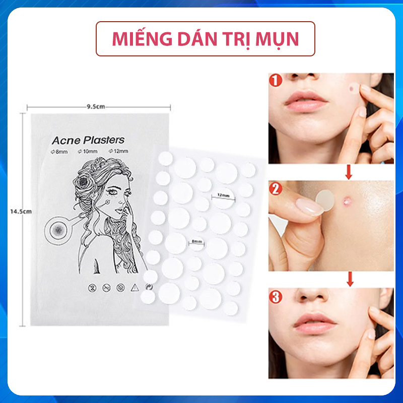 Set 36 miếng dán mụn acne plasters, miếng dán làm xẹp che phủ mụn, miếng dán che mụn