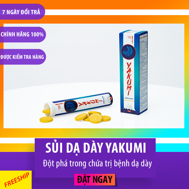 [HCM]Sủi dạ dày Yakumi - Giảm đau ngay chỉ trong 24h kể từ khi sử dụng