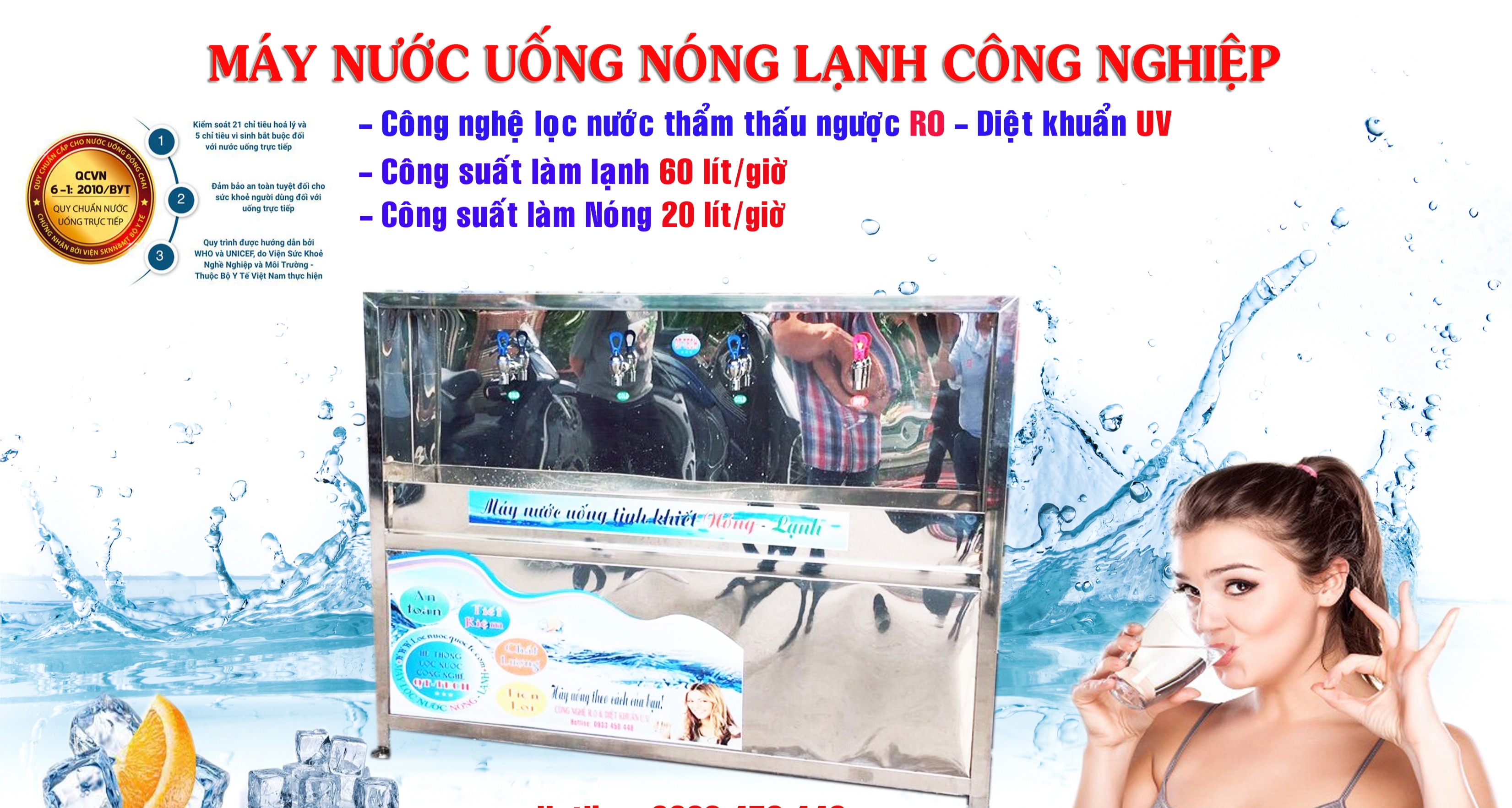 Máy nước uống nóng lạnh công nghiệp 4 vòi