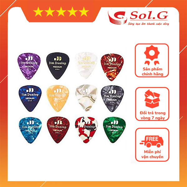 Pick Gảy Đàn Guitar, Miếng Gảy Dunlop PVP106 chính hãng Phân Phối Nhạc Cụ Phụ Kiện Chính Hãng SolG
