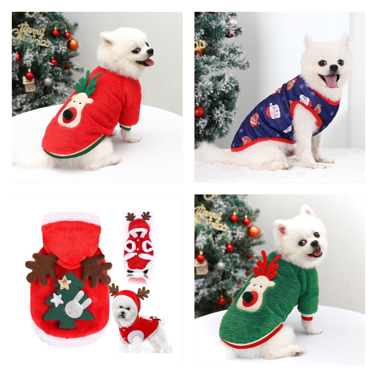 Áo noel dành cho chó mèo - Quần áo thú cưng mùa đông ấm áp, chất liệu mềm mịn