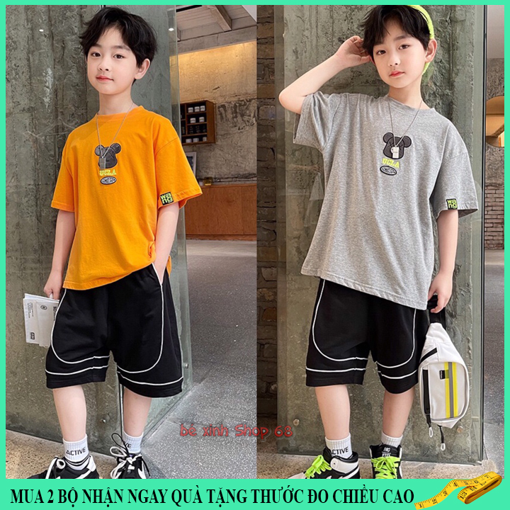 Quần áo bé trai 18-45kg, đồ bộ bé trai UCLA thiết kế mới nhất, chất liệu cực kỳ thoáng mát, hàng may kĩ