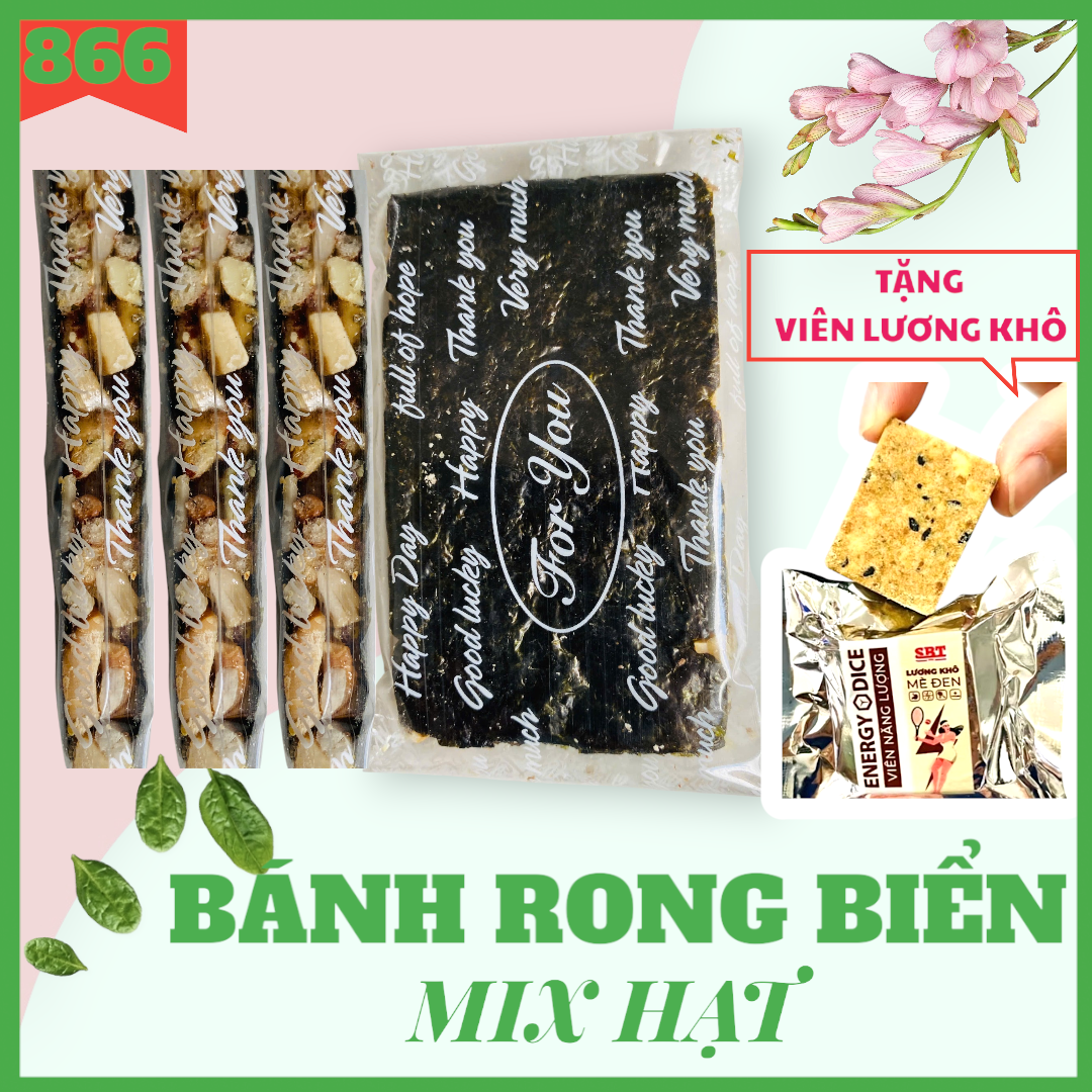 BÁNH RONG BIỂN KẸP Mix Hạt dinh dưỡng ( Tặng 1 Viên Lương khô SBT)