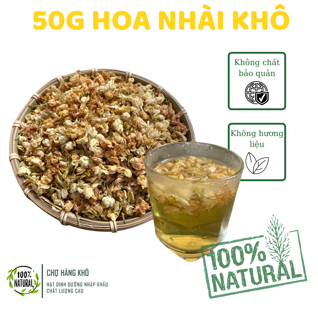 Trà hoa nhài sấy khô túi 50g - hoa nhài sấy khô