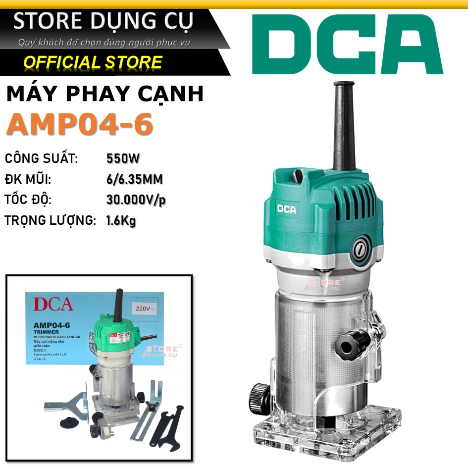 550W Máy phay cạnh DCA AMP04-6 | Máy phay gỗ cầm tay 6/6.35mm | Máy soi gỗ | Máy cắt mép M1P-FF04-6