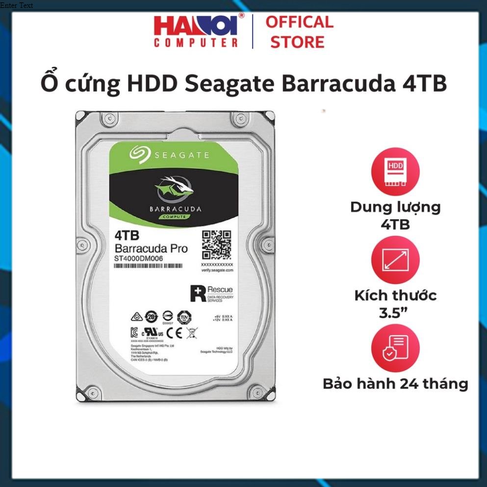 Thiết bị lưu trữ ổ cứng hdd seagate barracuda 4tb 3.5 inch 5400rpm, sata, 256mb cache