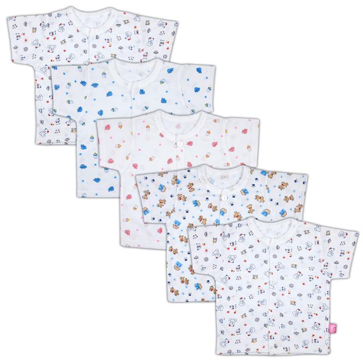 Combo 10 áo cộc tay hoa nền trắng cho bé trai bé gái sơ sinh từ 2-10kg achnt booba.shop