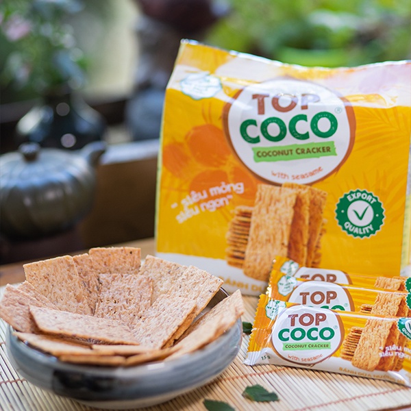 Bánh dừa nướng topcoco vị mè túi 170gr