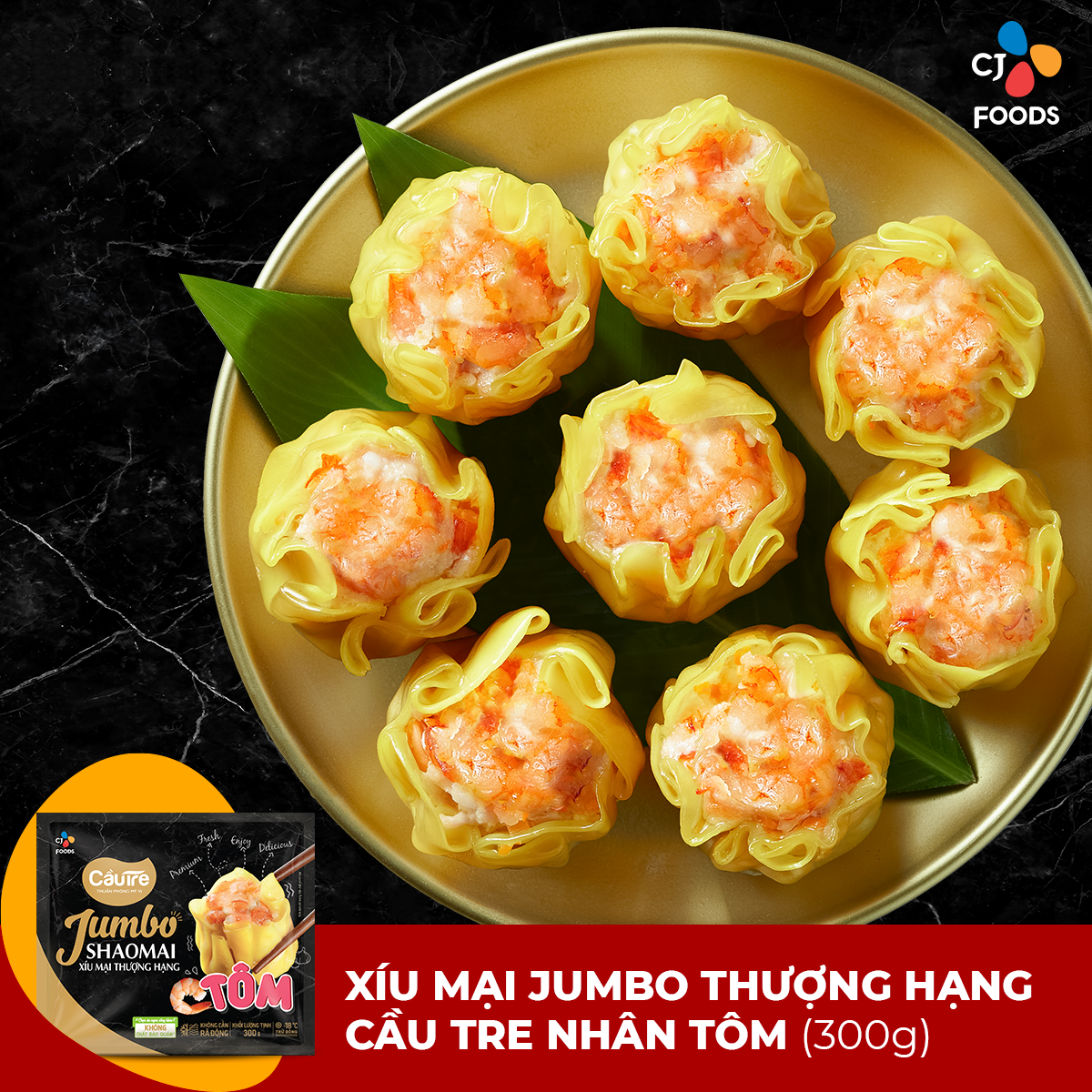 [HCM_HN] Xíu Mại & Hoành Thánh Thượng Hạng Cầu Tre Jumbo Shaomai 300g/ Jumbo Wonton 286g