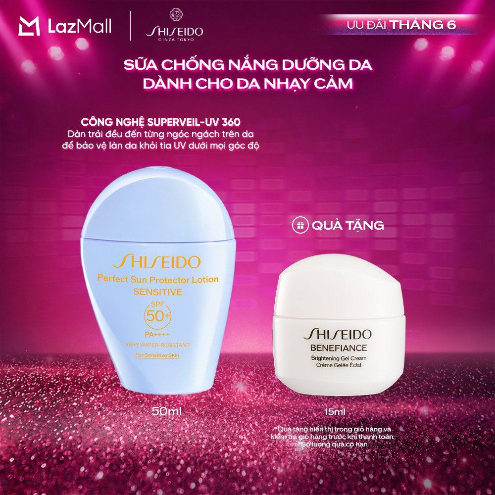 Sữa chống nắng cho da nhạy cảm Shiseido GSC Perfect Sun Protector Lotion Sensitive SPF50+ 50ml