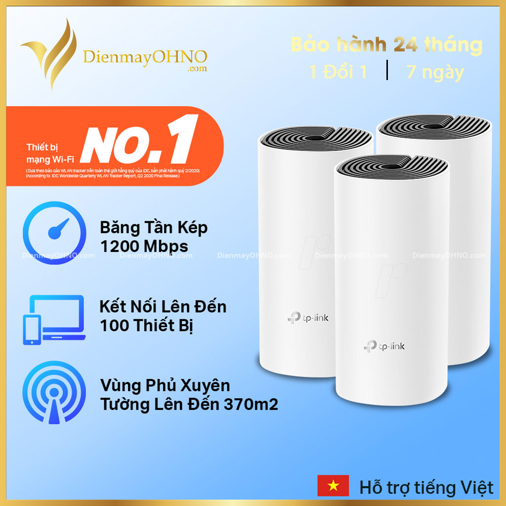 Hệ thống wifi mesh tp-link deco e4 chính hãng thiết bị hệ thống bộ cục modem router phát wifi mesh không dây - điện máy ohno