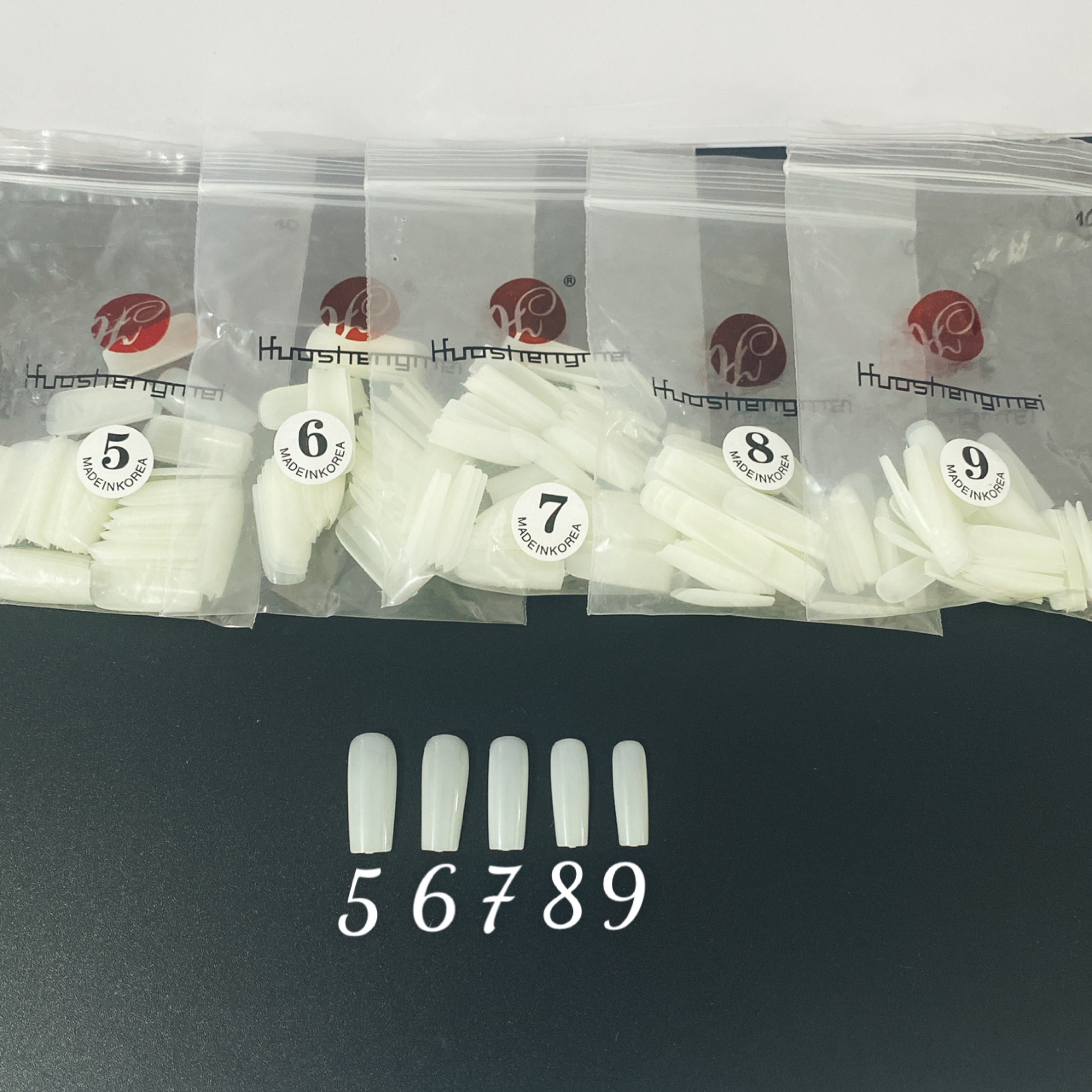 Móng úp lẻ size túi 50 móng màu đục