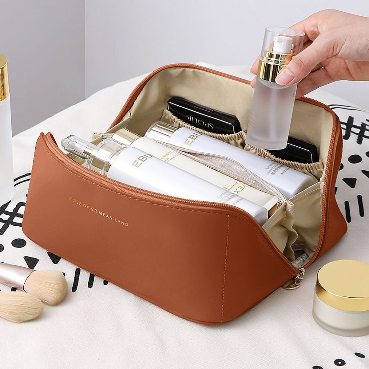 Túi Đựng Mỹ Phẩm, Cốp Đựng Đồ Trang Điểm Makeup chất liệu Da cao cấp
