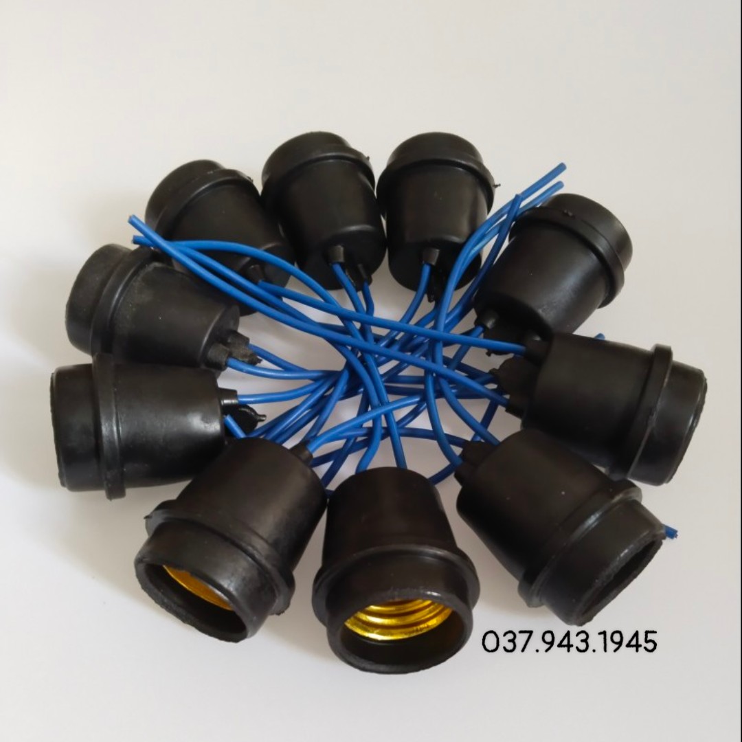 10 Đui chuôi đèn E27 chống nước mưa đuôi xoáy 27mm