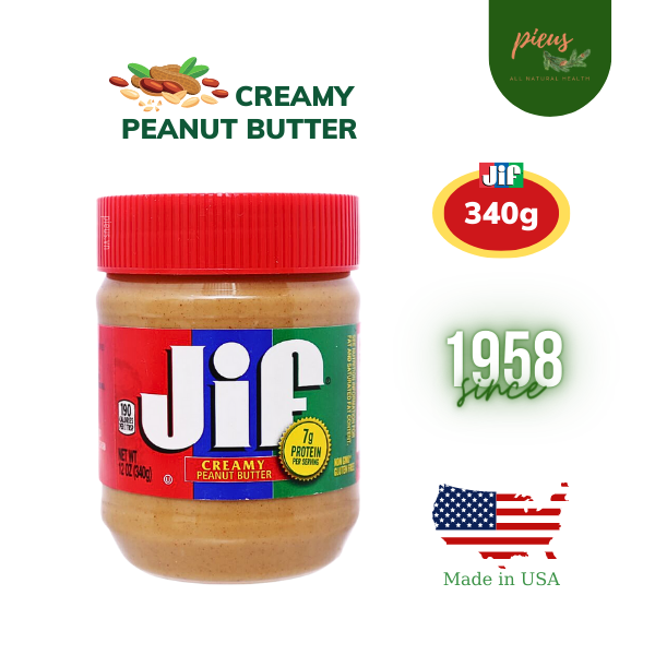 Bơ đậu phộng mịn | Creamy peanut butter Jif 340g – Bơ phết ăn kiêng, eatclean nhập khẩu Mỹ