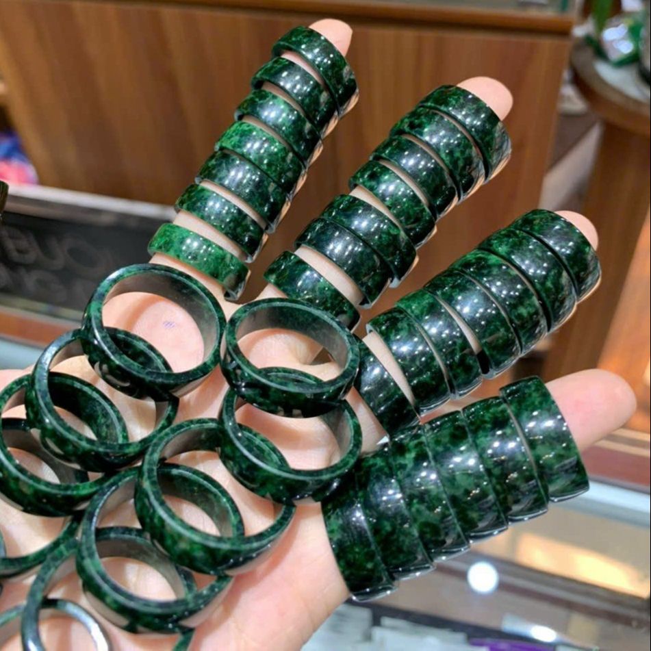 Nhẫn đá Sơn Thủy B - Nhẫn hầu đồng -Phụ kiện hầu thánh