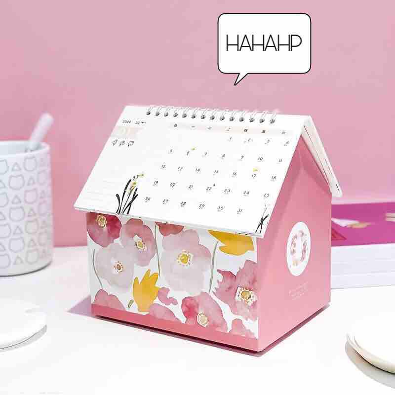Lịch để bàn 2020 mẫu hình ngôi nhà Lovely House