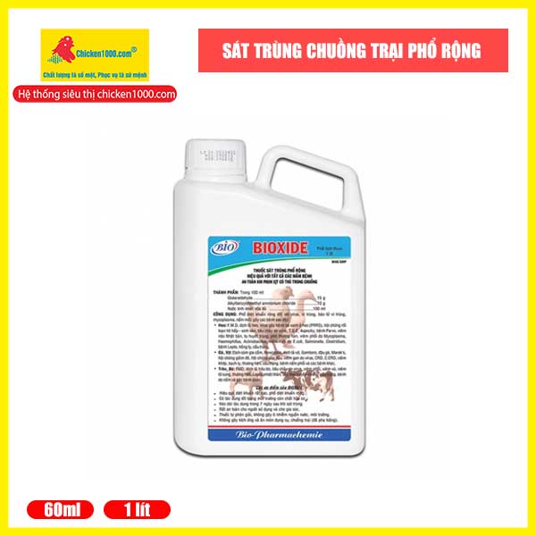 Thuốc sát trùng chuồng trại bioxide bio diệt khuẩn và virus chuồng gà, vịt, heo