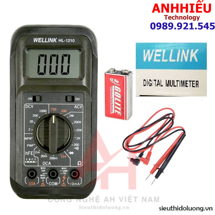 Wellink hl-1210 đồng hồ vạn năng kỹ thuật số wellink hl 1210