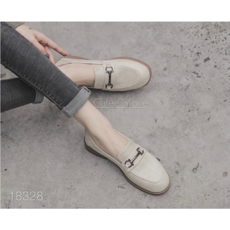 Giày Loafer Moca Nữ Da Mềm Màu Đen Nude Sáng Dáng Bệt Thấp Mềm Mại - Phong Cách Hàn Quốc Cao Cấp Có Sẵn Freeship