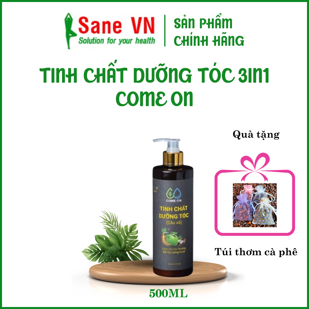 Dầu xả thảo dược dưỡng chất Come On chai 500ml, tặng túi thơm cà phê SANEVN dầu xả nuôi dưỡng tóc, g
