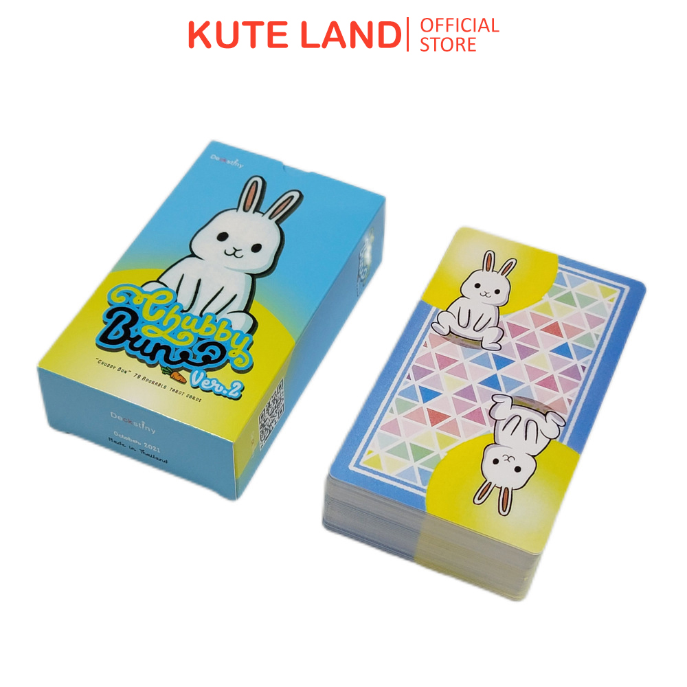 Bộ bài chubby bun tarot 78 lá bài 7x12 cm tặng đá thanh tẩy