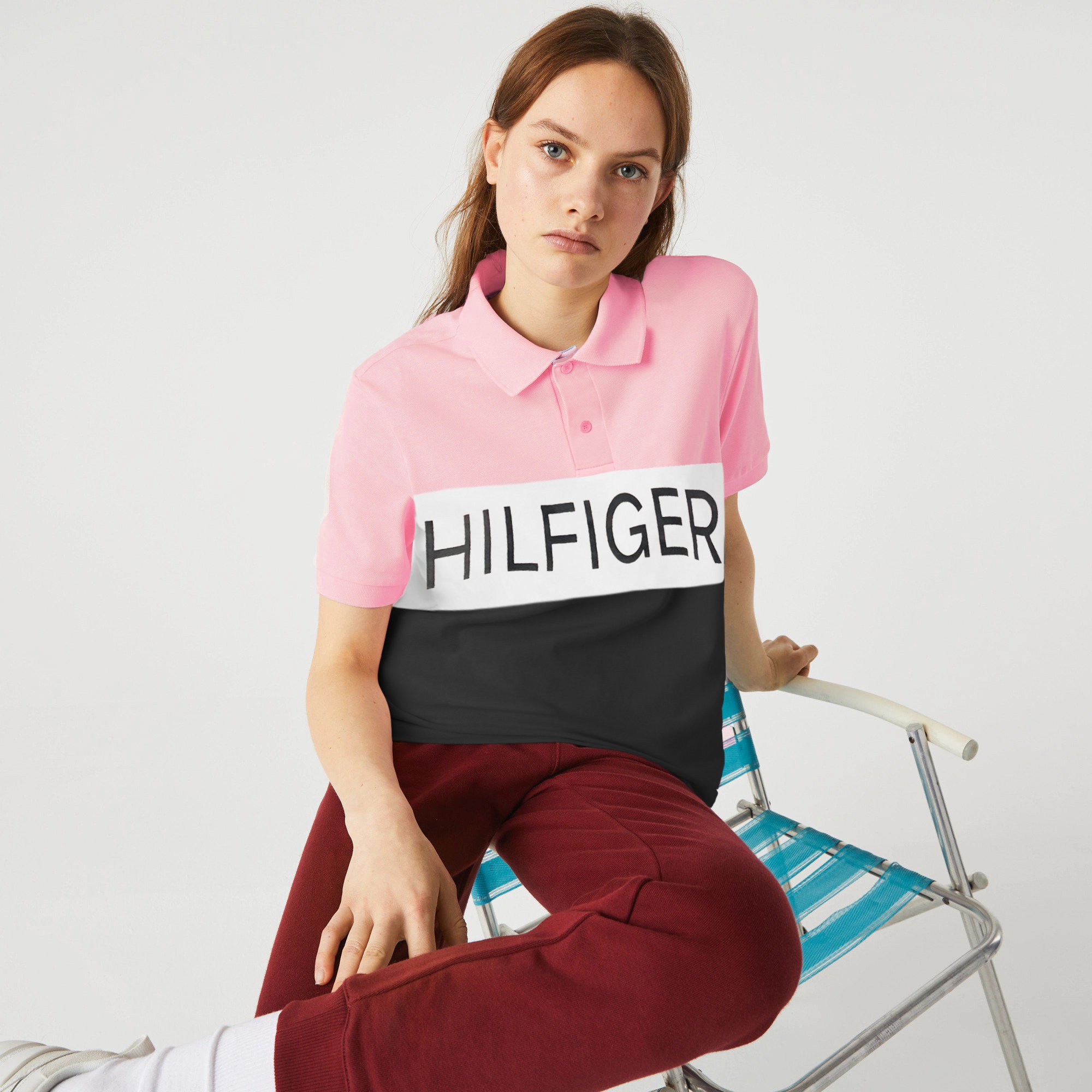 Áo thun cổ trụ áo polo tm hồng đen vnxk - cotton 100%