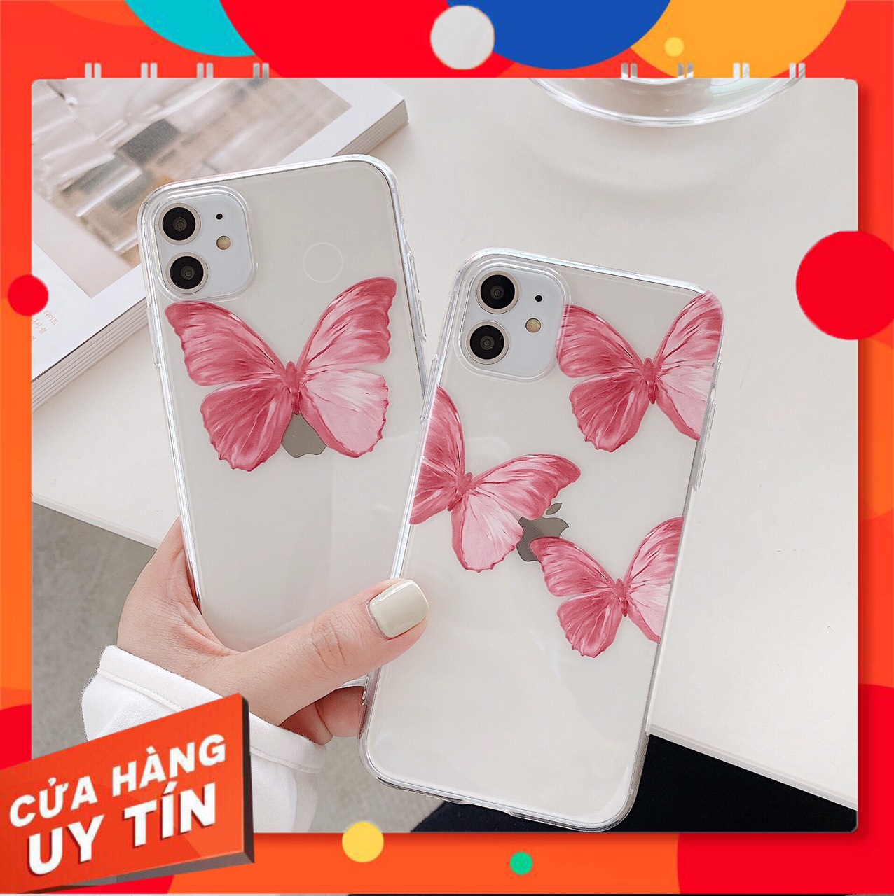[Ảnh thật] Ốp iphone hình bươm bướm chống sốc xinh xắn, đáng yêu 6plus/6splus/7plus/8plus/X/Xs/Xsmax/11/11promax