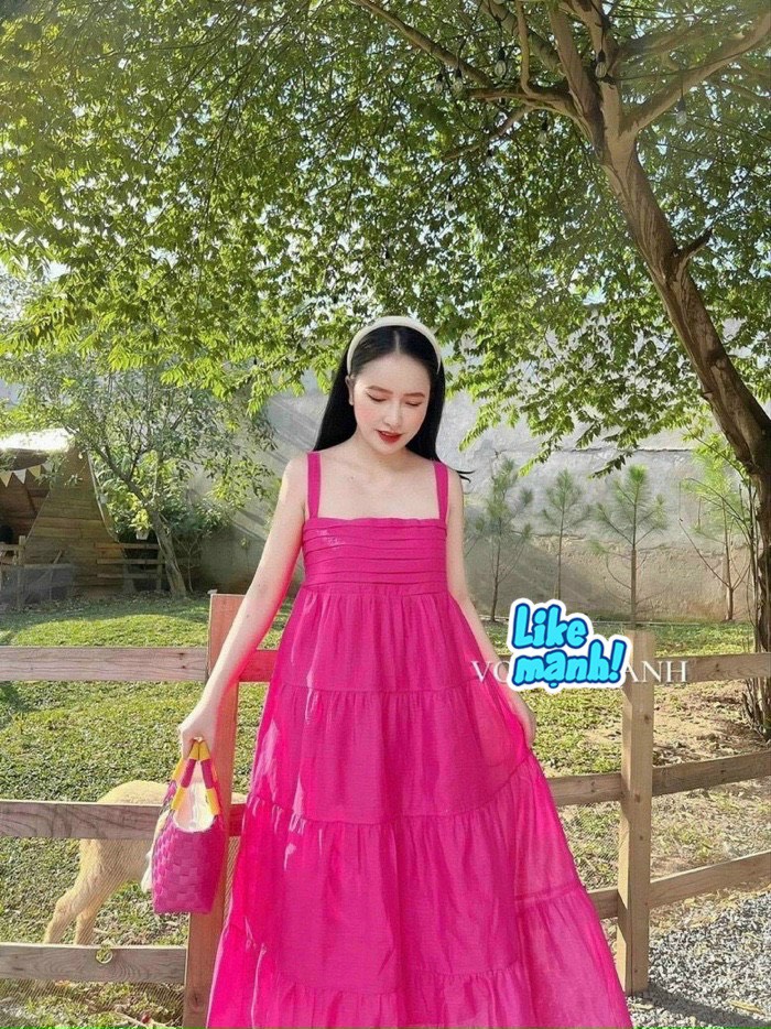 Đầm 2 dây 4 tầng dài thướt tha - Đầm nữ form Maxi chất Voan kiến đẹp lắm