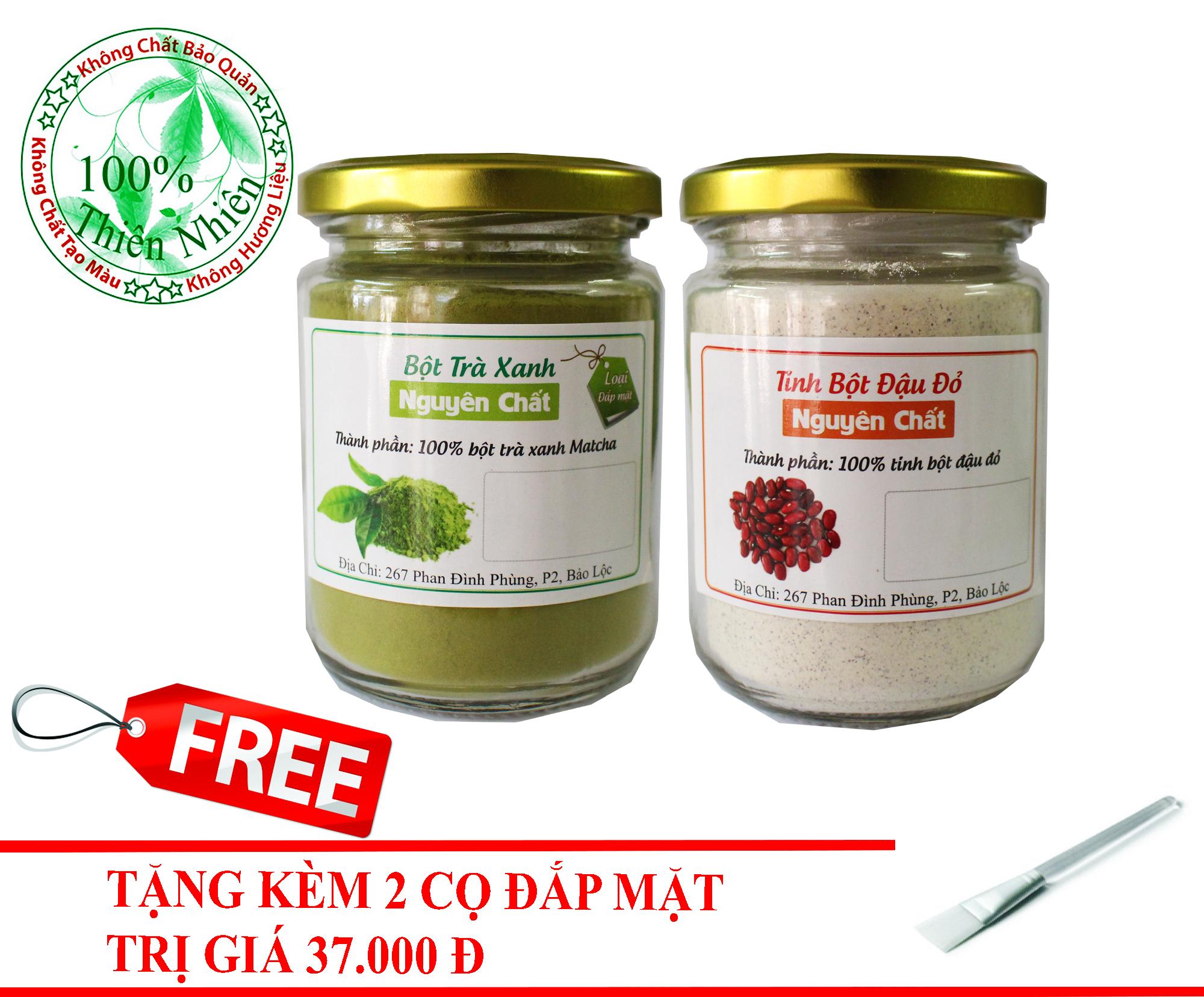 Bột Trà Xanh Tắm Trắng Toàn Thân 100g + Tặng Bột Đậu Đỏ Nguyên Chất 100g