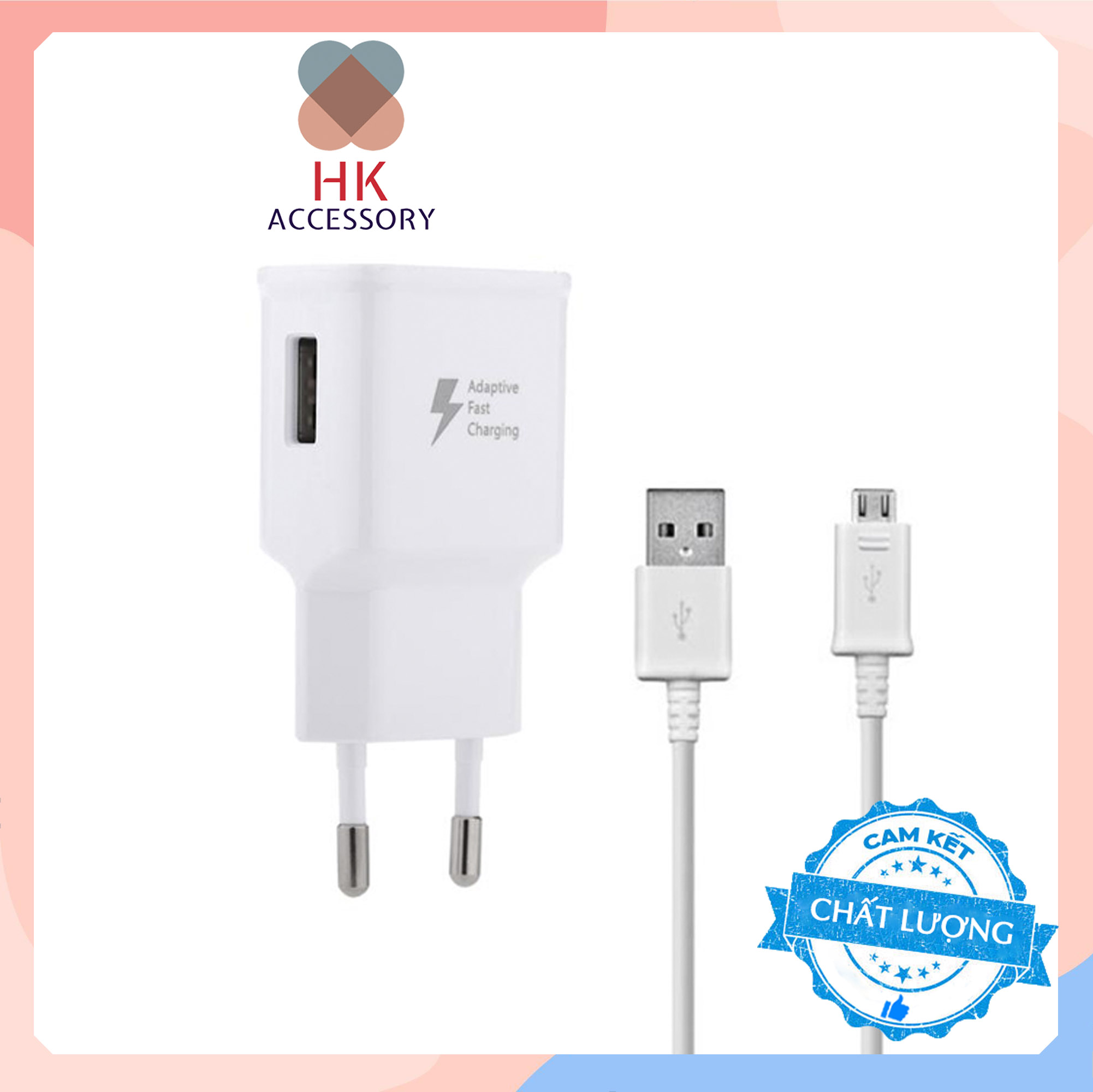 Bộ Sạc Nhanh SAMSUNG + Kèm dây Micro USB Chất lượng chính hãng