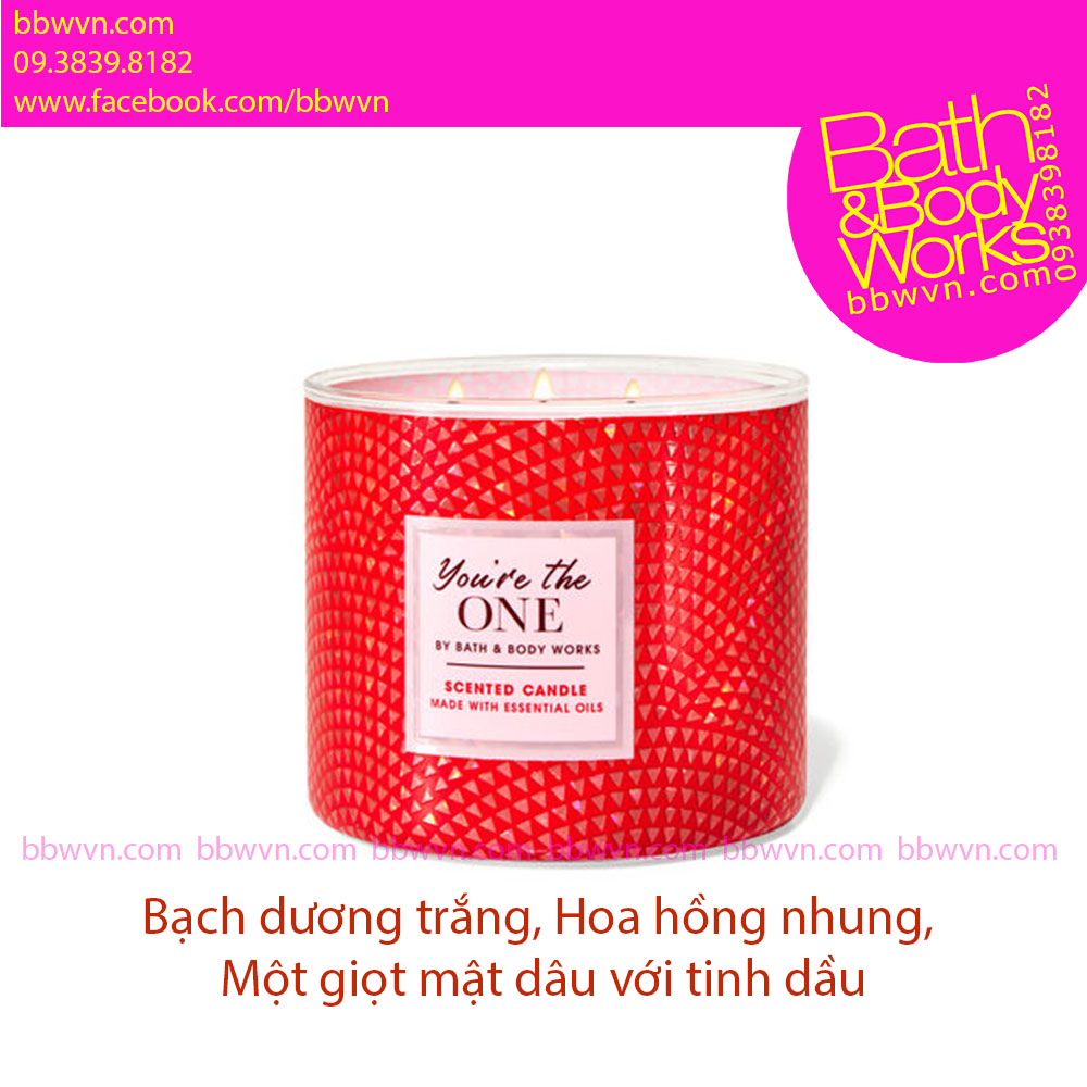 Nến thơm Bath and Body Works You're the One 3 bấc