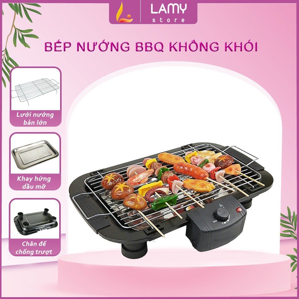 Bếp Nướng Không Khói - Bếp Nướng Điện, Thiết Kế Thông Minh, Trọng Lượng Cực Nhẹ Chỉ 1,5kg Rất Tiện Cho Việc Sử Dụng Tại Nhà, Di Chuyển