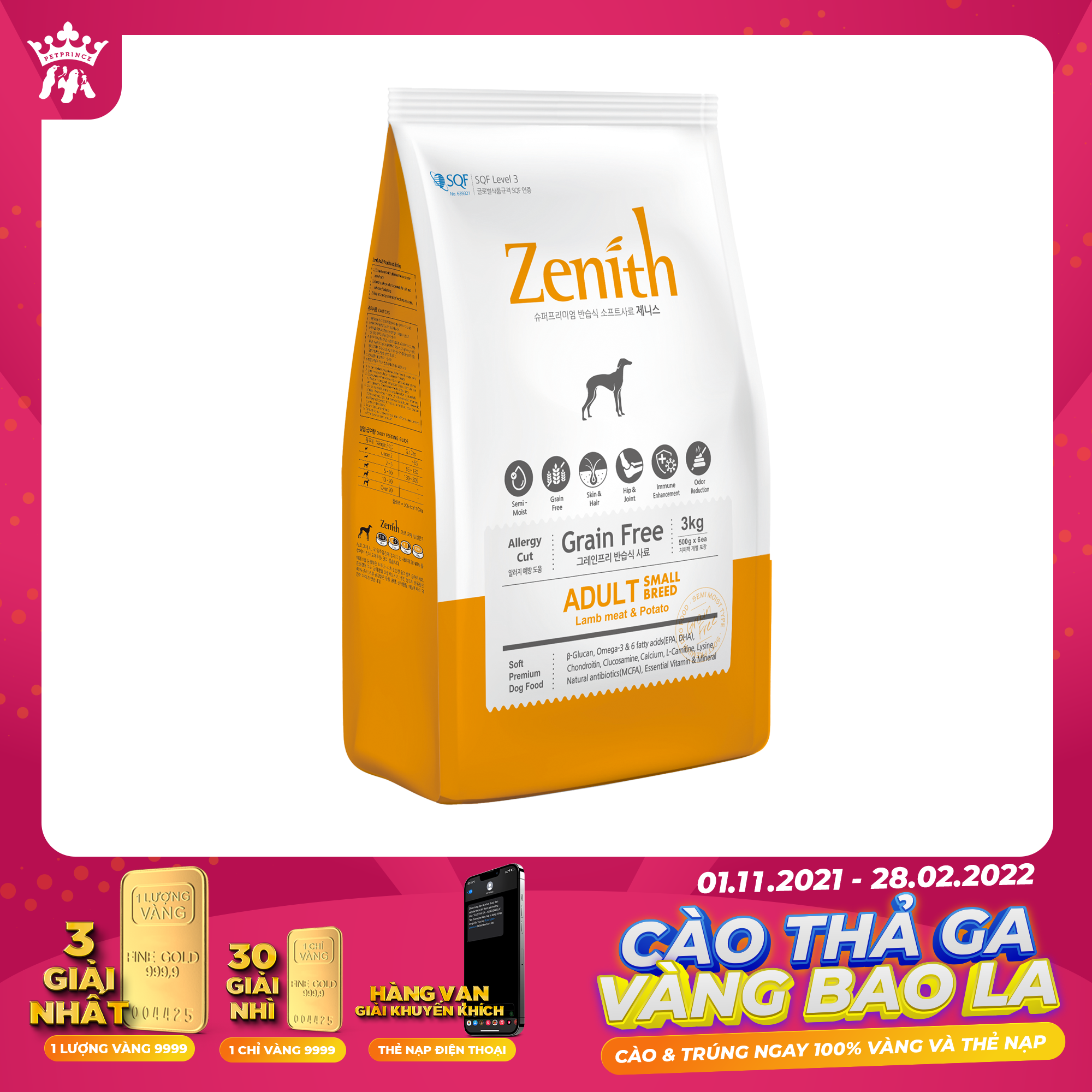 [HCM]Thức Ăn Hạt Mềm Chó Nhỏ Zenith gói lẻ 300g - Hạt Hàn Quốc Chó nhỏ Small Breed