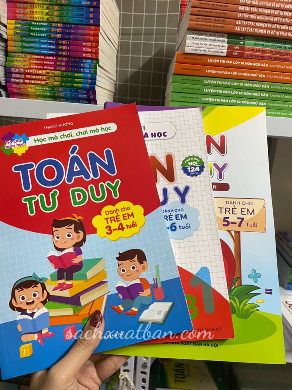 Sách - Toán tư duy - combo 3 cuốn cho bé 3-4 tuổi, 4-6 tuổi -5-7 tuổi tập viết