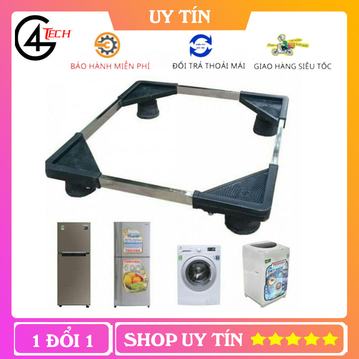 Kệ chân để máy giặt, tủ lạnh inox đa năng - Chân đế kệ inox kê máy giặt, tủ lạnh các loại