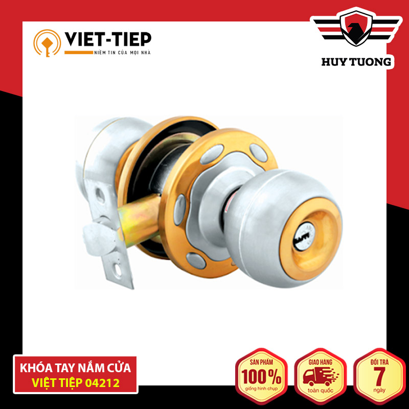 Khóa tay nắm tròn Việt Tiệp 04212 cao cấp, cực kì chắc chắn, bền đẹp, sang trọng - Huy Tưởng